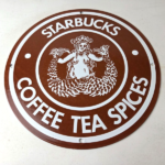 Vintage Starbucks Sign – Coffee Tea Spices Porcelain Beverage Gas Pump Sign - Image 15