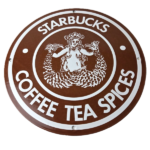 Vintage Starbucks Sign – Coffee Tea Spices Porcelain Beverage Gas Pump Sign - Image 2
