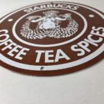 Vintage Starbucks Sign – Coffee Tea Spices Porcelain Beverage Gas Pump Sign - Image 10
