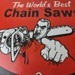 Vintage Stihl Chainsaw Sign – Porcelain Metal Store Display Advertising Gas Sign - Image 3