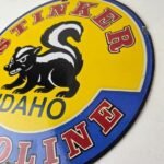 Vintage Stinker Gasoline Sign – Skunk Porcelain Service Station Gas Pump Sign - Image 13