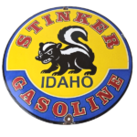 Vintage Stinker Gasoline Sign – Skunk Porcelain Service Station Gas Pump Sign