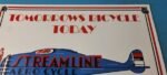 Vintage Streamline Aircraft Sign – Aviation Hangar Gas Pump Porcelain Sign - Image 3