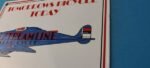 Vintage Streamline Aircraft Sign – Aviation Hangar Gas Pump Porcelain Sign - Image 9