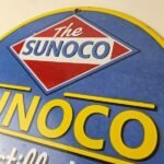 Vintage Sunoco Gasoline Sign – Distilled Oil Gas Service Station Porcelain Sign - Image 12