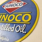 Vintage Sunoco Gasoline Sign – Distilled Oil Gas Service Station Porcelain Sign - Image 13