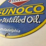 Vintage Sunoco Gasoline Sign – Distilled Oil Gas Service Station Porcelain Sign - Image 14