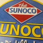 Vintage Sunoco Gasoline Sign – Distilled Oil Gas Service Station Porcelain Sign - Image 3
