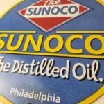 Vintage Sunoco Gasoline Sign – Distilled Oil Gas Service Station Porcelain Sign - Image 4