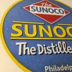 Vintage Sunoco Gasoline Sign – Distilled Oil Gas Service Station Porcelain Sign - Image 6