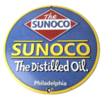Vintage Sunoco Gasoline Sign – Distilled Oil Gas Service Station Porcelain Sign - Image 2