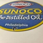 Vintage Sunoco Gasoline Sign – Distilled Oil Gas Service Station Porcelain Sign - Image 10