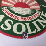 Vintage Sunset Gasoline Sign – Gas Motor Oil Pump Plate Porcelain Sign - Image 11