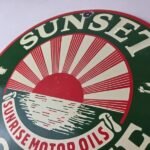 Vintage Sunset Gasoline Sign – Gas Motor Oil Pump Plate Porcelain Sign - Image 12