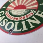 Vintage Sunset Gasoline Sign – Gas Motor Oil Pump Plate Porcelain Sign - Image 14