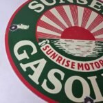 Vintage Sunset Gasoline Sign – Gas Motor Oil Pump Plate Porcelain Sign - Image 6