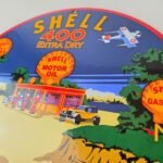Vintage Super Shell Gasoline Sign – 400 Extra Dry Gas Oil Pump Porcelain Sign - Image 12