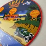 Vintage Super Shell Gasoline Sign – 400 Extra Dry Gas Oil Pump Porcelain Sign - Image 13