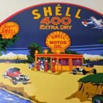 Vintage Super Shell Gasoline Sign – 400 Extra Dry Gas Oil Pump Porcelain Sign - Image 3