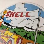 Vintage Super Shell Racing Gasoline Sign – Finish Line Gas Pump Porcelain Sign - Image 12