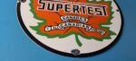 Vintage Supertert Sign – Gas Motor Oil Pump Service Porcelain Maple Leaf Sign - Image 7