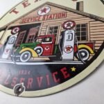 Vintage Texaco Gasoline Advertisement Sign – Gas Service Station Porcelain Sign - Image 14