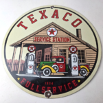 Vintage Texaco Gasoline Advertisement Sign – Gas Service Station Porcelain Sign - Image 15