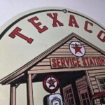 Vintage Texaco Gasoline Advertisement Sign – Gas Service Station Porcelain Sign - Image 5