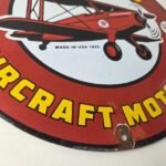 Vintage Texaco Gasoline Gas Pump Sign – Aircraft Motor Oil Porcelain Sign - Image 11