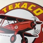 Vintage Texaco Gasoline Gas Pump Sign – Aircraft Motor Oil Porcelain Sign - Image 12
