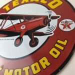 Vintage Texaco Gasoline Gas Pump Sign – Aircraft Motor Oil Porcelain Sign - Image 13