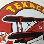 Vintage Texaco Gasoline Gas Pump Sign – Aircraft Motor Oil Porcelain Sign - Image 5