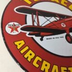 Vintage Texaco Gasoline Gas Pump Sign – Aircraft Motor Oil Porcelain Sign - Image 6