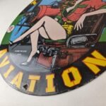 Vintage Texaco Gasoline Gas Pump Sign – Aviation Airplane Porcelain Sign - Image 14
