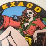 Vintage Texaco Gasoline Gas Pump Sign – Aviation Airplane Porcelain Sign - Image 3