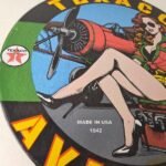 Vintage Texaco Gasoline Gas Pump Sign – Aviation Airplane Porcelain Sign - Image 6