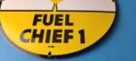 Vintage Texaco Gasoline Sign – 12" Fuel Chief 1 Gas Pump Plate Porcelain Sign - Image 12