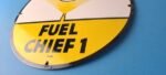 Vintage Texaco Gasoline Sign – 12" Fuel Chief 1 Gas Pump Plate Porcelain Sign - Image 10