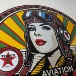 Vintage Texaco Gasoline Sign – Aviation Pilot Gas Pump Porcelain Sign - Image 5