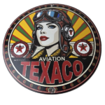 Vintage Texaco Gasoline Sign – Aviation Pilot Gas Pump Porcelain Sign - Image 2