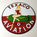 Vintage Texaco Gasoline Sign – Blonde Bombshell Gas Pump Ad Porcelain Sign - Image 12