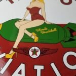 Vintage Texaco Gasoline Sign – Blonde Bombshell Gas Pump Ad Porcelain Sign - Image 4