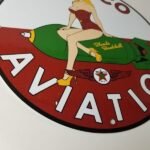 Vintage Texaco Gasoline Sign – Blonde Bombshell Gas Pump Ad Porcelain Sign - Image 7