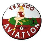 Vintage Texaco Gasoline Sign – Blonde Bombshell Gas Pump Ad Porcelain Sign - Image 2