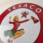 Vintage Texaco Gasoline Sign – Cheerleader Gas Pump Advertisement Porcelain Sign - Image 12