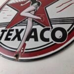 Vintage Texaco Gasoline Sign – Gas Service Station Pump Porcelain Sign - Image 14