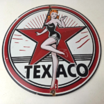 Vintage Texaco Gasoline Sign – Gas Service Station Pump Porcelain Sign - Image 15