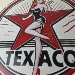 Vintage Texaco Gasoline Sign – Gas Service Station Pump Porcelain Sign - Image 4