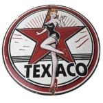 Vintage Texaco Gasoline Sign – Gas Service Station Pump Porcelain Sign - Image 2