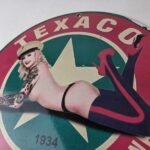 Vintage Texaco Gasoline Sign – White Marine Gas Pump Porcelain Sign - Image 12